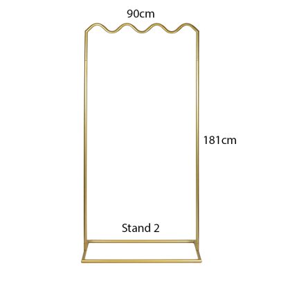 arge Gold Wave Signage Stand Dimensions - 90cm Width x 181cm Height for Signage Display