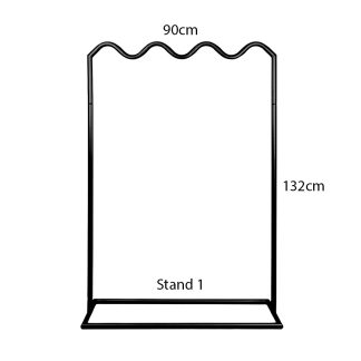 Black Wave Signage Stand Dimensions - Ideal Frame for A1 Event Signage (90cm x 132cm)