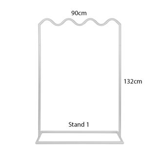 White Wave Signage Stand with Dimensions - Perfect Size (90cm x 132cm) for Events