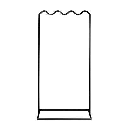 Tall Black Wave Signage Stand - Sleek Metal Frame for Events