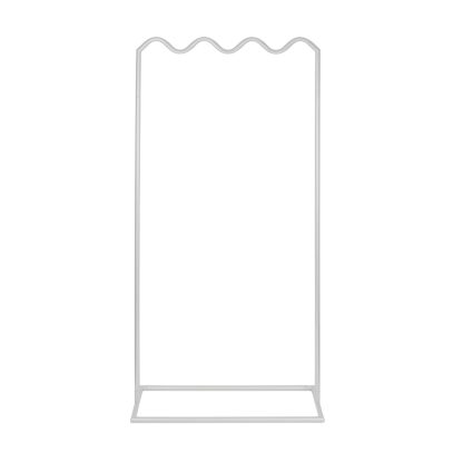 Tall White Wave Signage Stand - Elegant Metal Frame for Weddings and Special Events