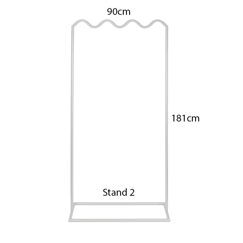Large White Wave Signage Stand Dimensions - Ideal 90cm x 181cm Event Sign Holder