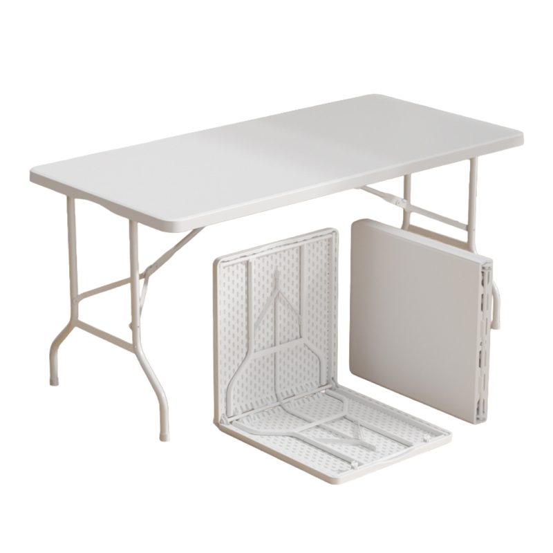 Sturdy 1.8m folding trestle table fully open with folded versions shown for easy storage