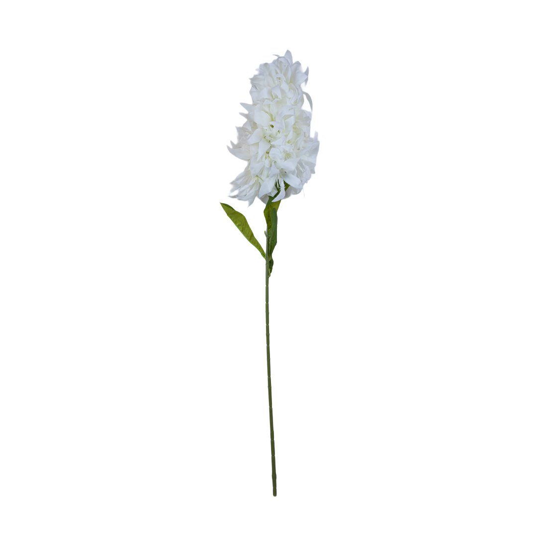 White Artificial Hyacinth Flower Stem 80 cm – Realistic Long Faux Hyacinth Stem for Home Styling and Event Decorations