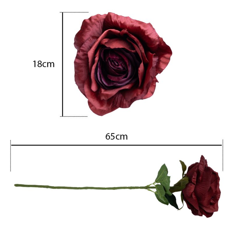 Artificial Roe Artificial Large Rose Stem 65 cm – Long Faux Rose Flower