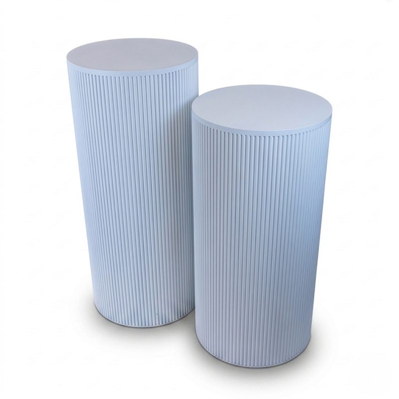 White ripple plinth angled view showing textured side detail